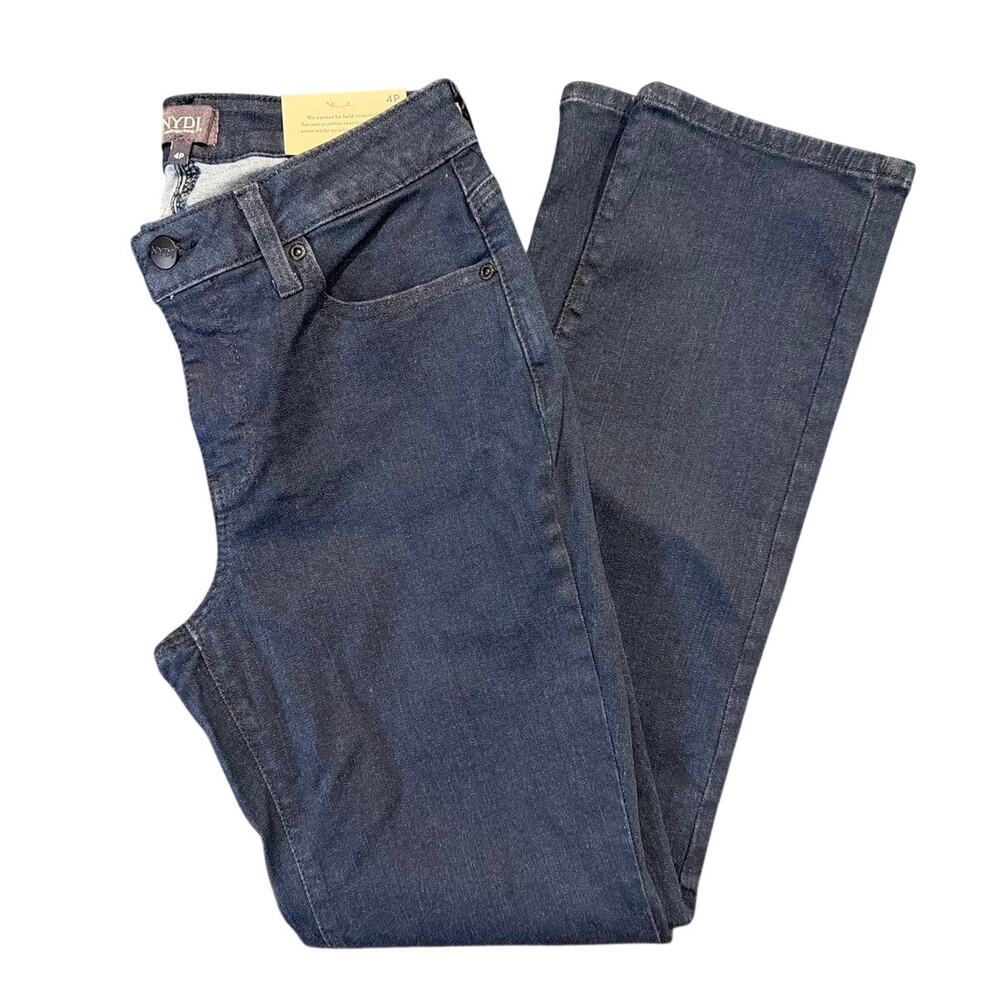 NWT NYDJ Sheri Slim Jeans Petite Lift Tuck Straight Leg, Dark Wash, Women's 4P